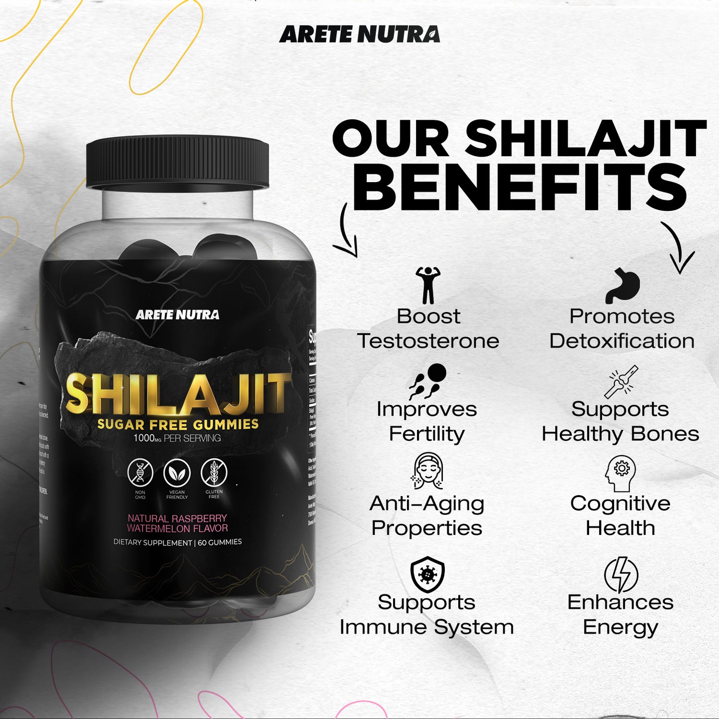 Arete Pure Shilajit Gummies